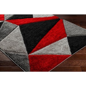 Bologna Black/Red 5 ft. x 7 ft. Geometric Indoor Area Rug
