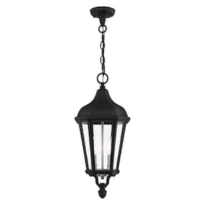 Morgan 2 Light Textured Black Outdoor Pendant Lantern