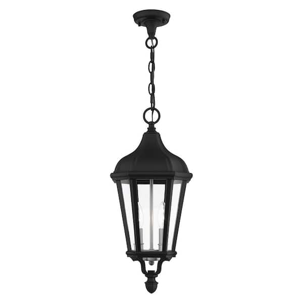 Livex Lighting Morgan 2 Light Textured Black Outdoor Pendant Lantern ...