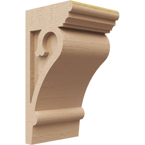 Ekena Millwork 6 in. x 12 in. x 6 in. Wide Mayflower Rough Cedar Woodgrain TimberThane Corbel, Primed Tan