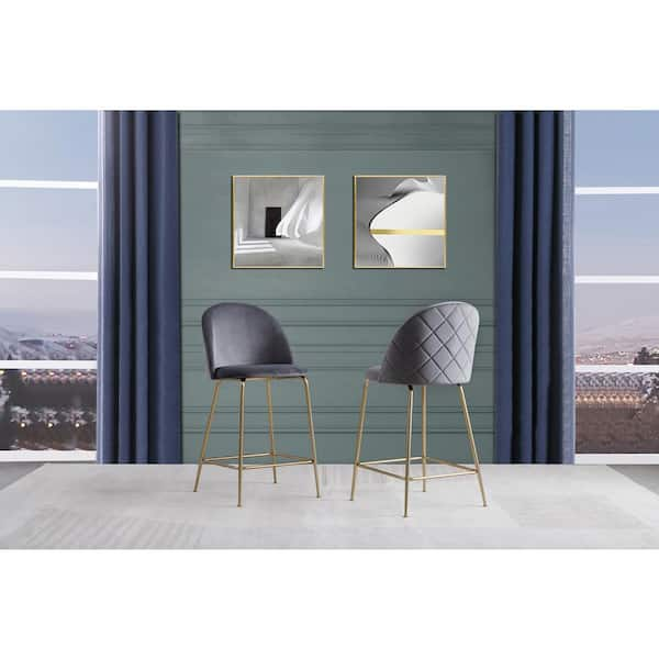 Dark grey best sale velvet bar stools