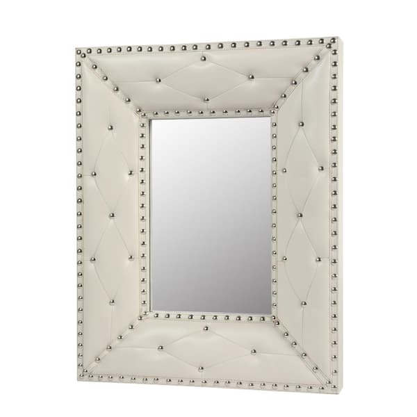 tunuo Elegt 21 in. W x 26 in. H Rectangular Framed Wall Bathroom Vanity Mirror in White