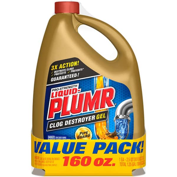 Liquid-Plumr - 80 oz. Pro Strength Full Clog Destroyer and Drain Cleaner Plus PipeGuard (2-Pack)