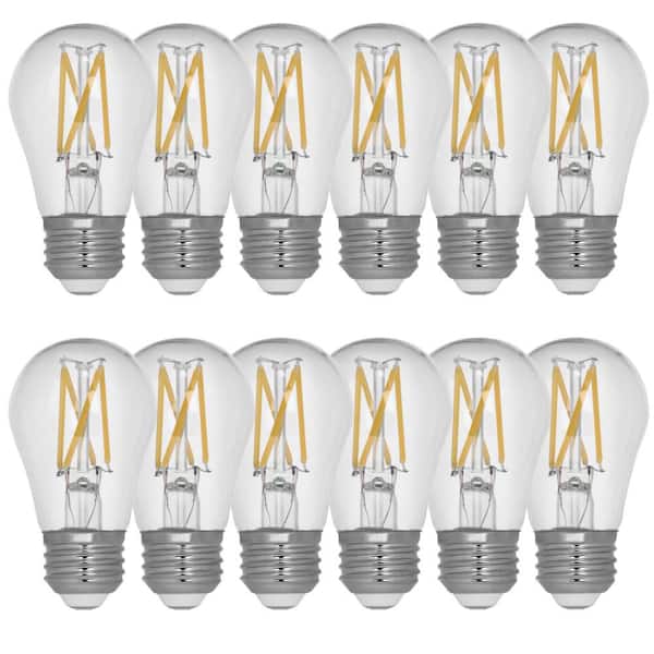 75-Watt Equivalent A15 Dimmable Filament CEC Clear Glass LED Ceiling Fan Light Bulb, Soft White 2700K (12-Pack)