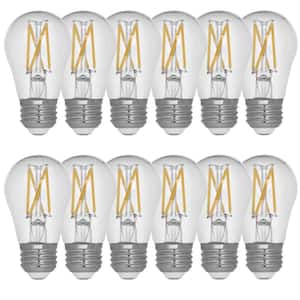 60W Equivalent A15 Dimmable Filament CEC Title 20 Clear Glass LED Ceiling Fan Light Bulb, Bright White 3000K (12-Pack)