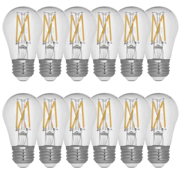Feit Electric 60W Equivalent A15 Dimmable Filament CEC Title 20 Clear Glass LED Ceiling Fan Light Bulb, Bright White 3000K (12-Pack)