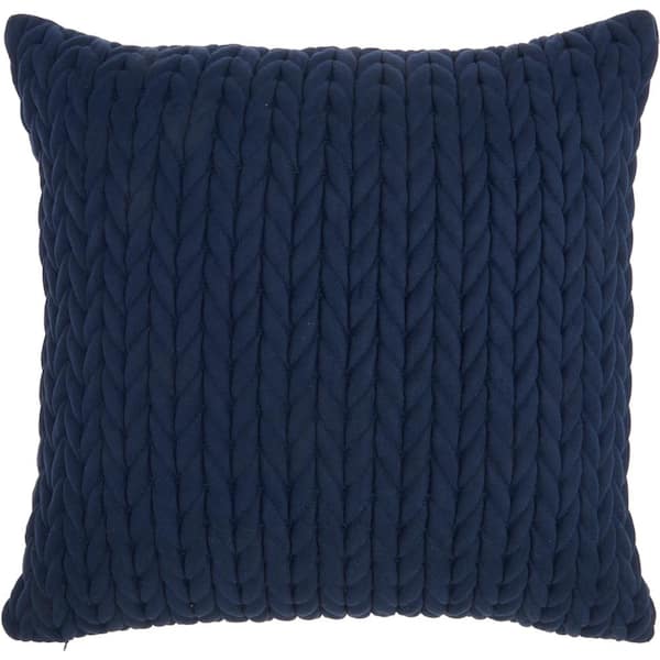 Mina Victory Lifestyles Navy Geometric 18 in. x 18 in. Throw Pillow