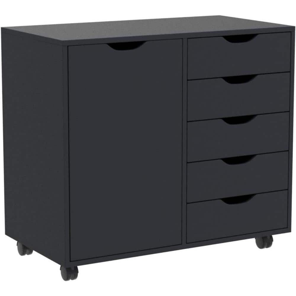 30.71 in. W x 24.4in. H Rectangular Wood Medicine Cabinet without Mirror in Black Drawer Dresser with Cabinet