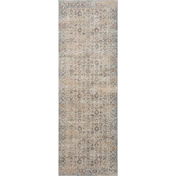 Angela Rose Blake 2 ft. 7 in. x 13 ft. Beige / Denim Transitional Runner Rug
