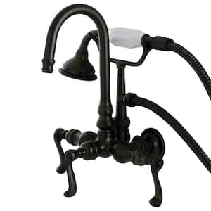 Vintage 3-3/8 in. Center 3-Handle Claw Foot Tub Faucet with Handshower in Oil Rubbed Bronze