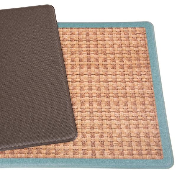 Natural Border Blue 18 in. x 47 in. Anti-Fatigue Standing Mat
