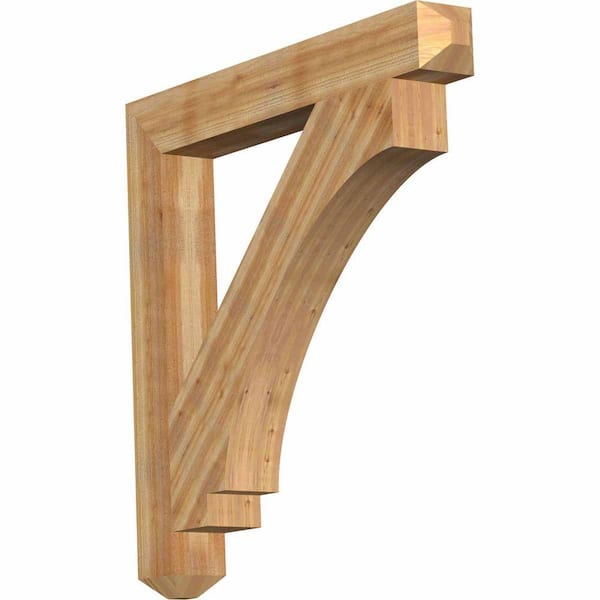 Ekena Millwork 6 in. x 48 in. x 48 in. Western Red Cedar Imperial Craftsman Rough Sawn Bracket