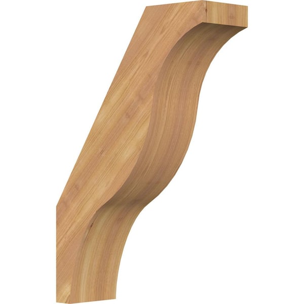 Ekena Millwork 5 1/2"W x 16"D x 24"H Funston Smooth Knee Brace, Western Red Cedar