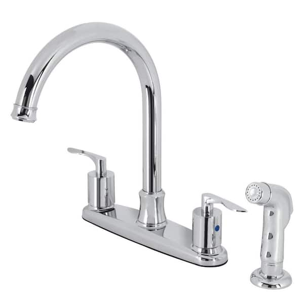 Kingston Brass Serena 2-Handle Deck Mount Centerset Kitchen Faucets ...