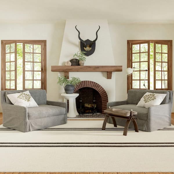 Elowen Double Striped Wool Ivory 10 ft. x 14 ft. Area Rug