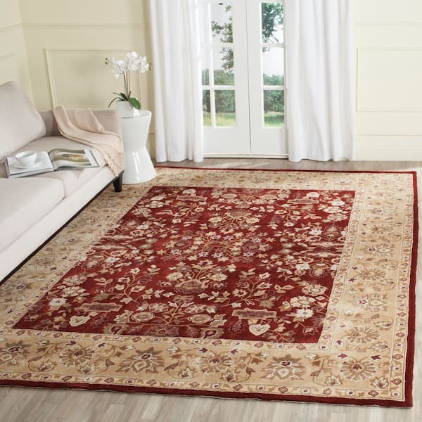 Total Performance 9 ft. x 12 ft. Rust/Green Border Oriental Area Rug