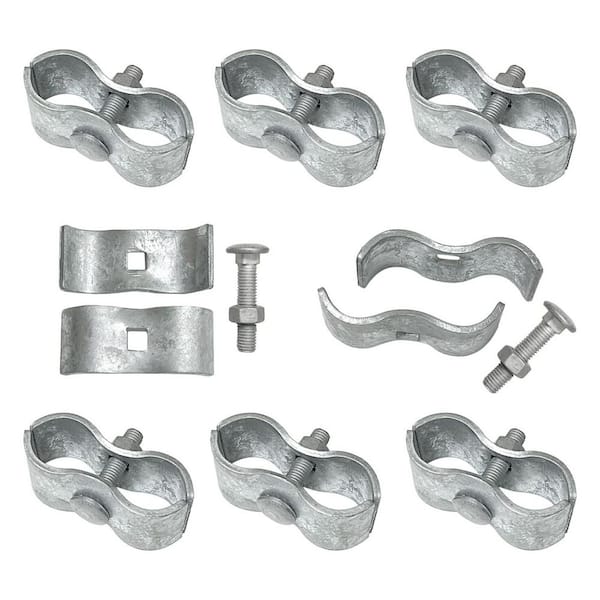 Wellco 1-3/8 in. Galvanized Steel Chain Link Fence Panel Clamps, (Set of 8)