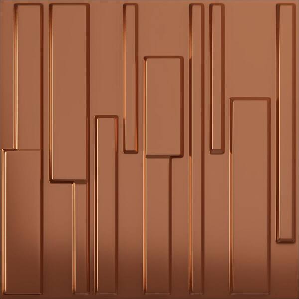 Ekena Millwork 19 5/8 in. x 19 5/8 in. Wigan EnduraWall Decorative 3D Wall Panel, Copper (Covers 2.67 Sq. Ft.)