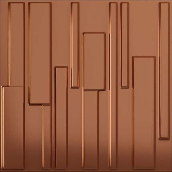 Ekena Millwork 19 5/8 in. x 19 5/8 in. Wigan EnduraWall Decorative 3D Wall Panel, Copper (12-Pack for 32.04 Sq. Ft.)