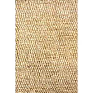 Hailey Farmhouse Solid Jute Natural 10 ft. x 13 ft. Area Rug