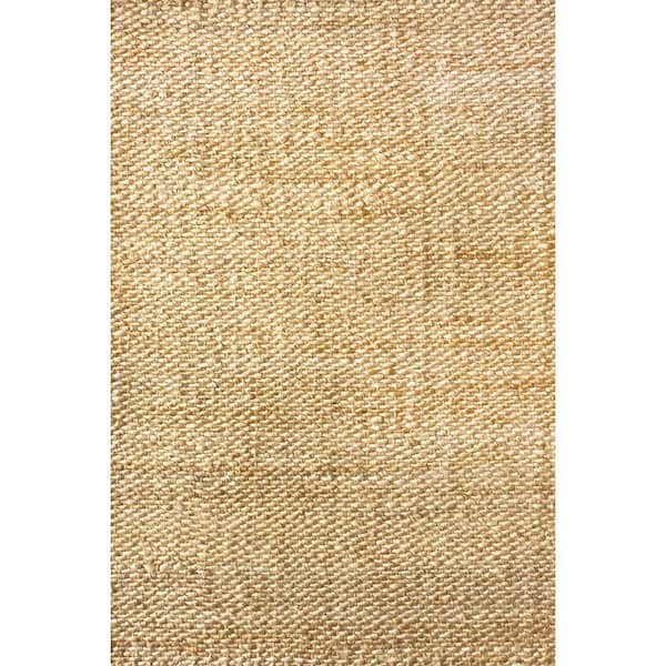 nuLOOM Hailey Farmhouse Solid Jute Natural 10 ft. x 13 ft. Area Rug
