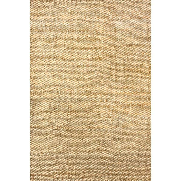 nuLOOM Hailey Farmhouse Solid Jute Tan 2 ft. x 3 ft. Area Rug