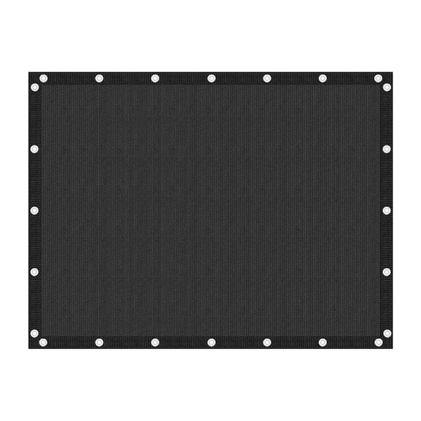 NVNOO 8 ft. x 12 ft. Fabric Sun Shade Cloth Privacy Screen with Grommets for Patio Garden Pergola, Black