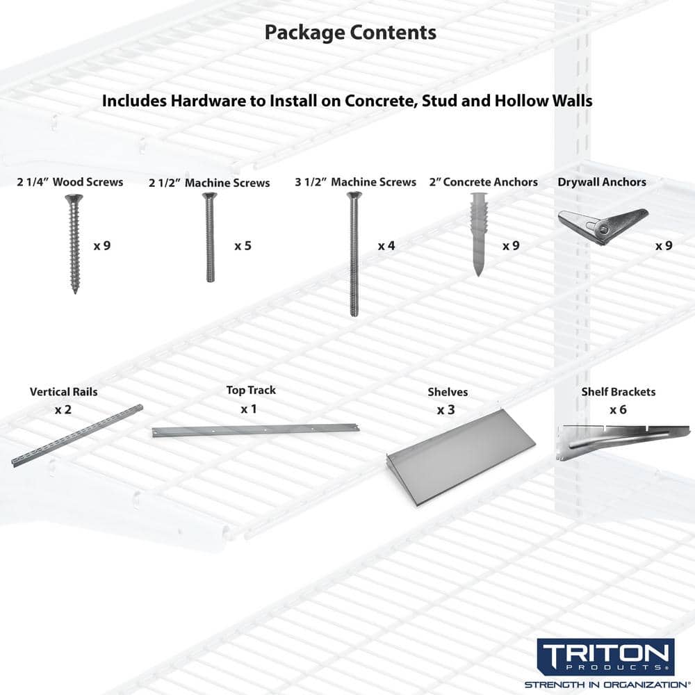 Storability 33'' Silver Epoxy Heavy-Duty Modular Wall Shelf