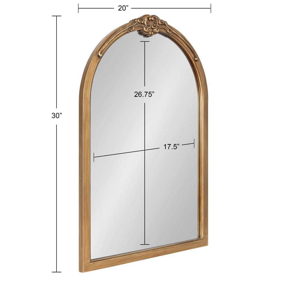 Astrid Gold Arched Ornate Bathroom Vanity Mirror