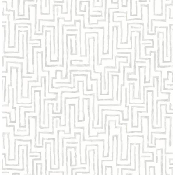 A-Street Prints Ramble Grey Geometric Paper Strippable Roll (Covers 56.4 sq. ft.)
