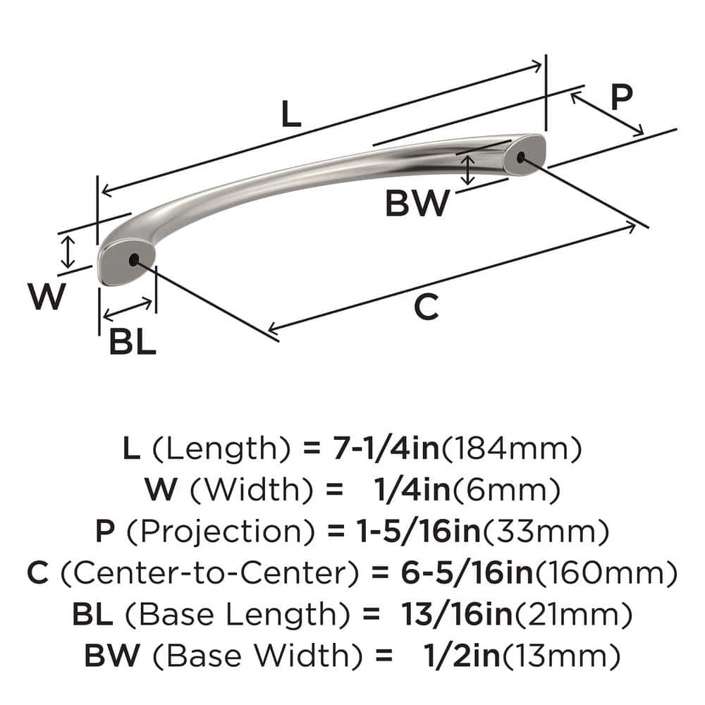Satin Nickel 6-5/16 Inch Modern Cabinet Pull