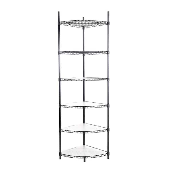 cadeninc Black 6-Tier Adjustable Heavy Duty Metal Wire Shelving Unit (18 in. W x 72 in. H x 18 in. D)
