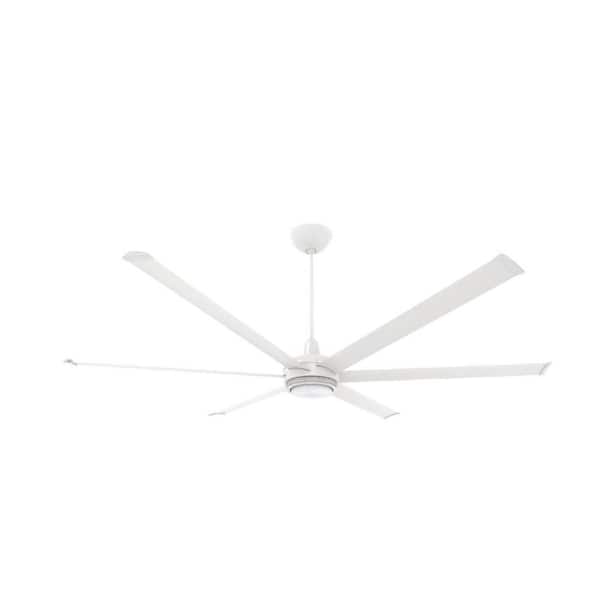 Big Ass Fans es6,84" Indoor, White, Smart Ceiling Fan, with LED Light Kit and Chromatic Uplight, Motion Detection, and Voice Control