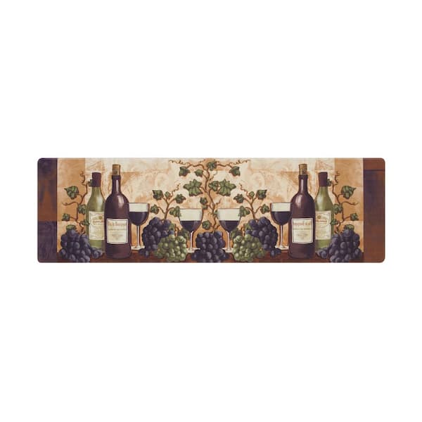 Chef Gear Cabernet Brown 17.5 in. x 60 in. Global Synthetic Kitchen Mat
