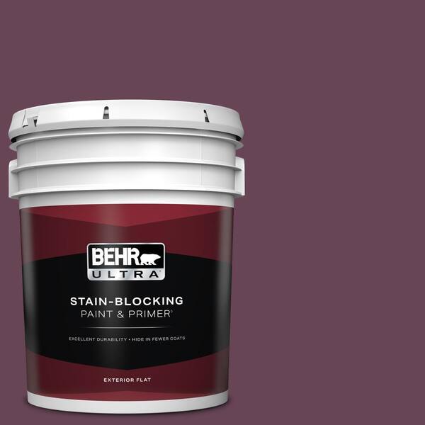 BEHR ULTRA 5 gal. #ICC-111 Plum Harvest Flat Exterior Paint & Primer