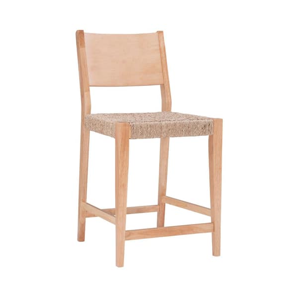 Powell Company Marlene Natural 24 in. Counter Stool with Woven Rope Seats