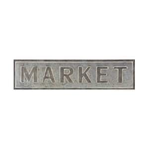 36 in. x  9 in. Grey Metal Farmhouse Sign Wall Decor 9 in. x 36 in.