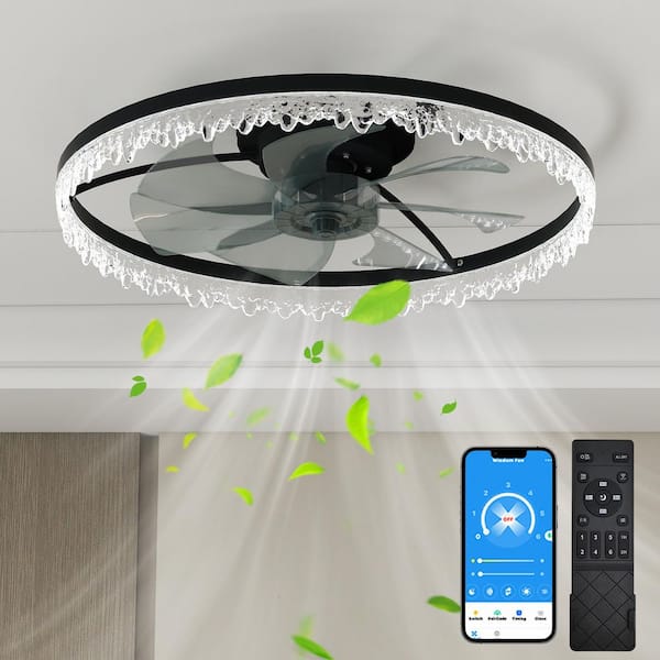 HINNIXY 16.5 in. Indoor Black Ceiling Fan Caged Ceiling Fan