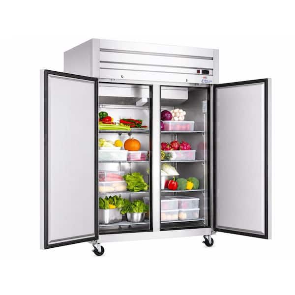 55 in. W 47 cu. ft. Top-Mounted Two Door Commercial Reach-In Refrigerator, NSF Certified, Stainless Steel