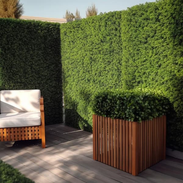 BTL 12- Pieces 20 in. x 20 in. Artificial Grass Wall Panels Faux Boxwood Hedge Artificial Greenery Wall for Indoor Decor