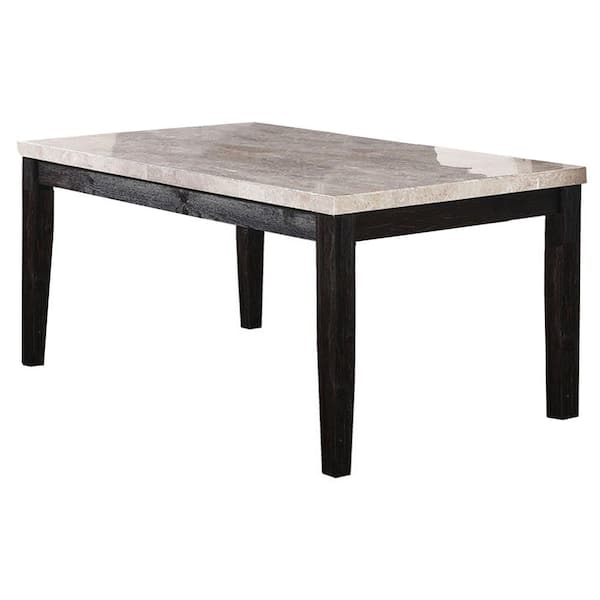 Best Master Furniture Shantanu 64 in. L Rectangle Antique Black Dining Table