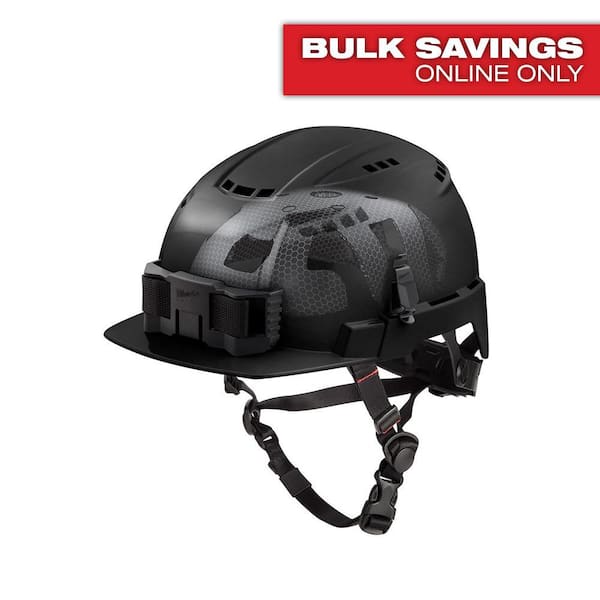 BOLT Black Type 2 Class C Front Brim Vented Safety Helmet with IMPACT-ARMOR Liner