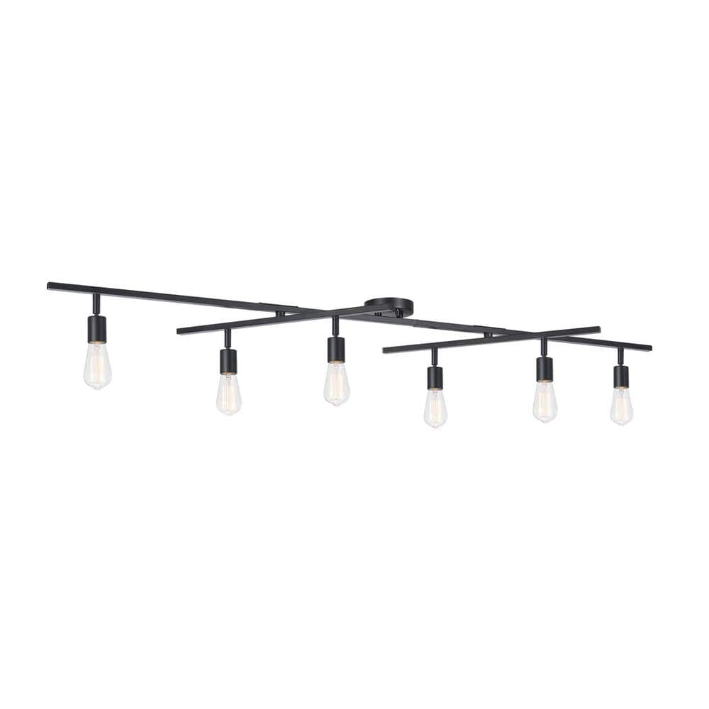 Matte Black 6-Light Double Swivel Track Lighting