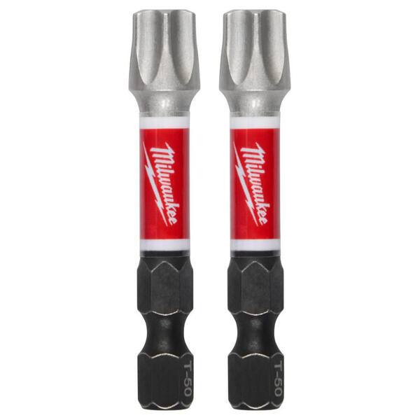 Milwaukee SHOCKWAVE 2 in. Impact Duty Alloy Steel T50 Power Bit (2