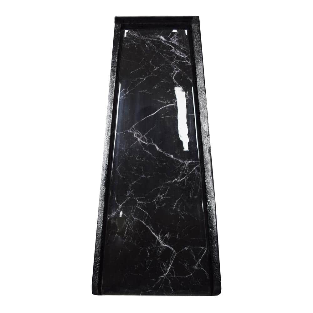 Oakland Living Black Faux Marble Cast Aluminum Downspout Gutter 24 in. Splash Block