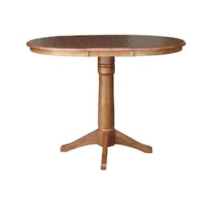Olivia Distressed Oak 48 in. Oval Solid Wood Gathering Table