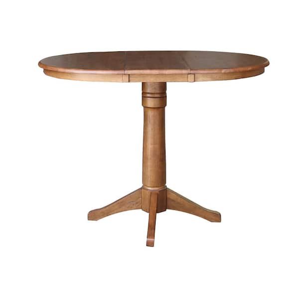 International Concepts Olivia Distressed Oak 48 in. Oval Solid Wood Gathering Table