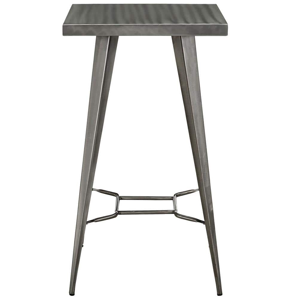 Gunmetal Gray Steel Square Bar Table