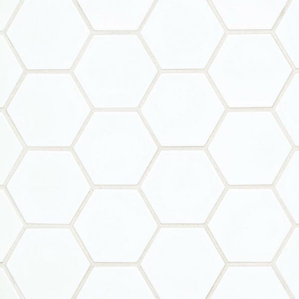 Bedrosians Hedron Hexagon 4 in. x 5 in. Glossy White Ceramic Wall Tile (5.38 sq. ft./Case)