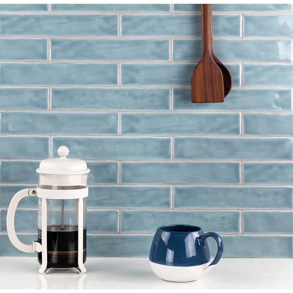 Brookline Light Blue 2" x 10" Polished Ceramic Subway Wall Tile